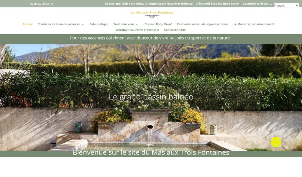 création site internet pour présentation des gîtes le Mas aux Trois Fontaines